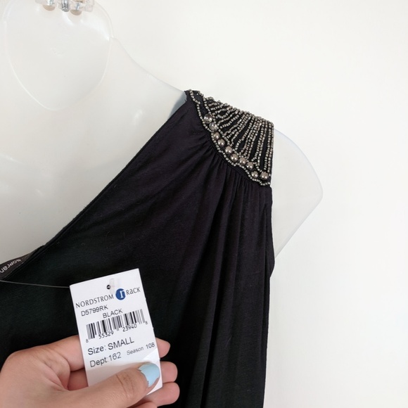 NWT Soprano One shoulder dress beaded - Picture 2 of 5